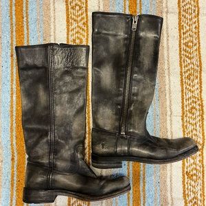 Frye leather western boots with Zipper